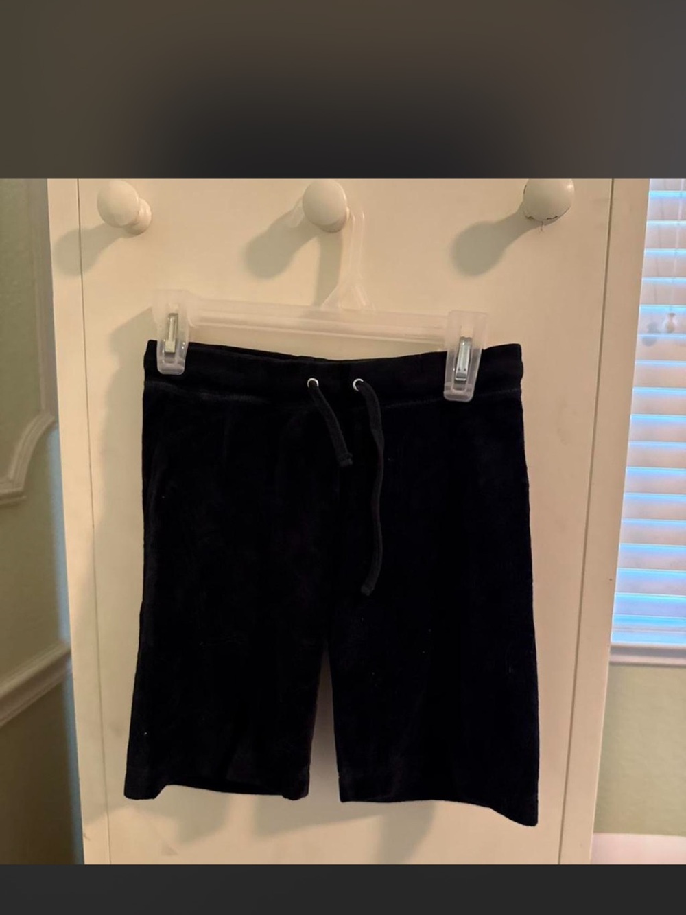 Juicy Couture Black Velour Drawstring Kids Shorts